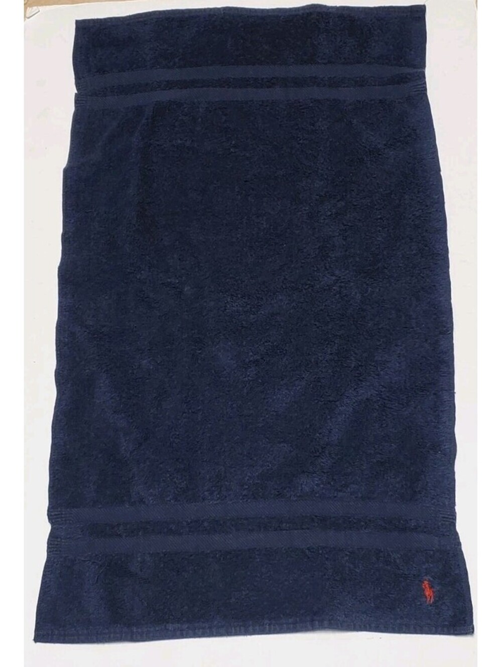 Vintage Ralph Lauren Small Pony Cotton Hand Towel Navy Blue Made in USA